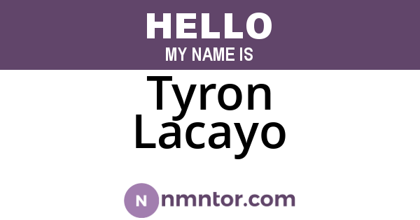 Tyron Lacayo