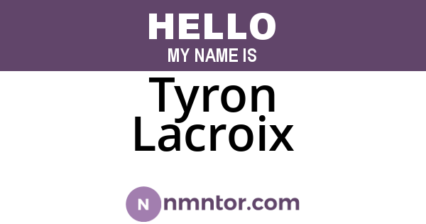 Tyron Lacroix