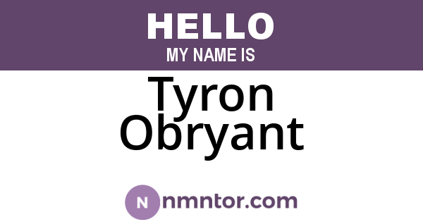 Tyron Obryant