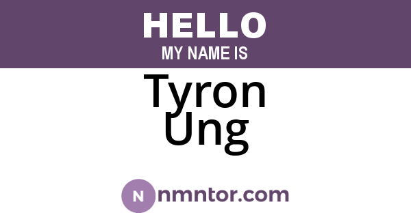 Tyron Ung