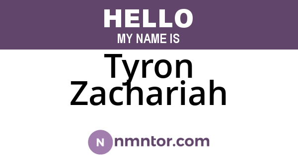 Tyron Zachariah