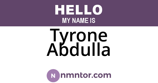 Tyrone Abdulla