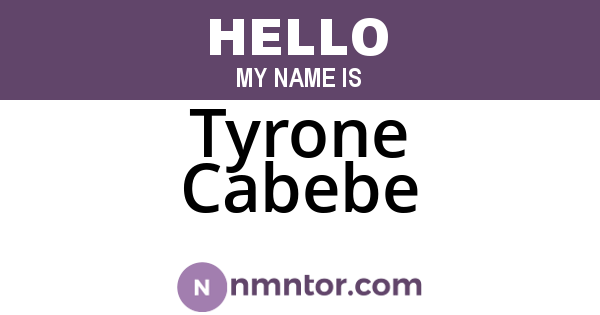 Tyrone Cabebe