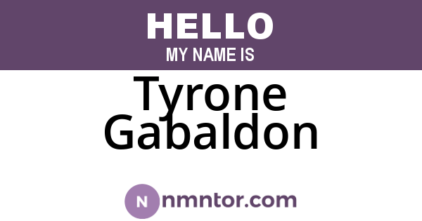 Tyrone Gabaldon