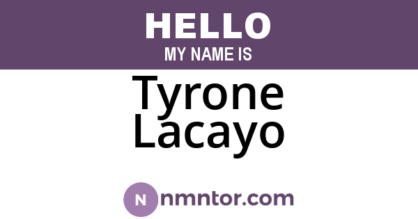 Tyrone Lacayo