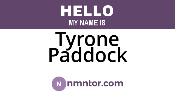 Tyrone Paddock