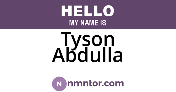Tyson Abdulla
