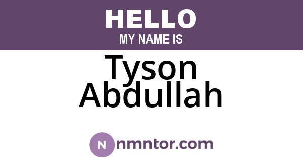 Tyson Abdullah