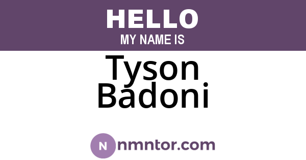 Tyson Badoni