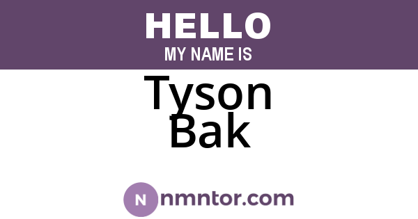 Tyson Bak