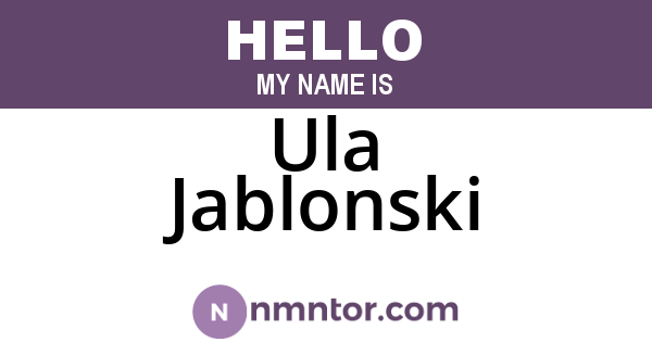 Ula Jablonski