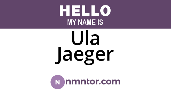 Ula Jaeger