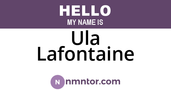 Ula Lafontaine
