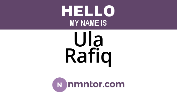 Ula Rafiq