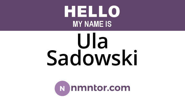 Ula Sadowski