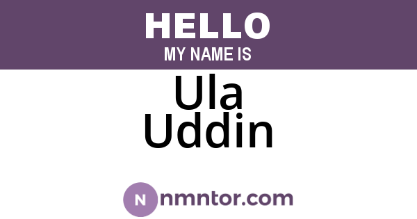 Ula Uddin