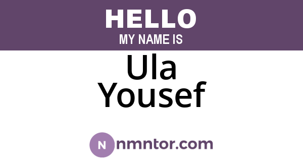 Ula Yousef