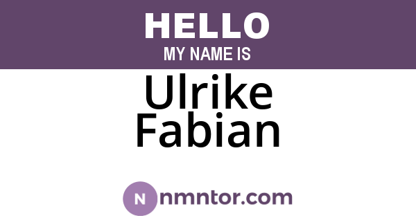 Ulrike Fabian