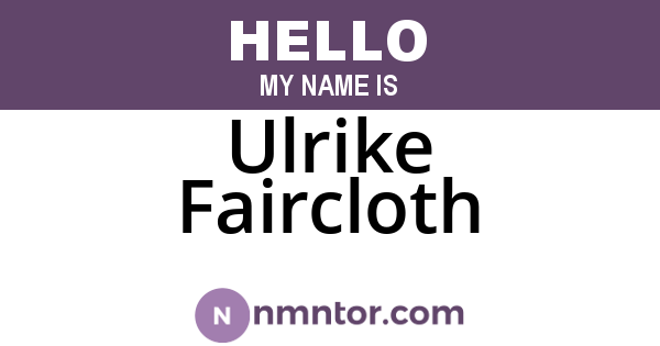 Ulrike Faircloth