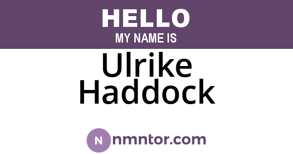 Ulrike Haddock