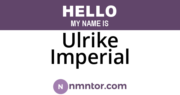 Ulrike Imperial