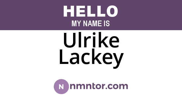 Ulrike Lackey