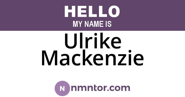 Ulrike Mackenzie