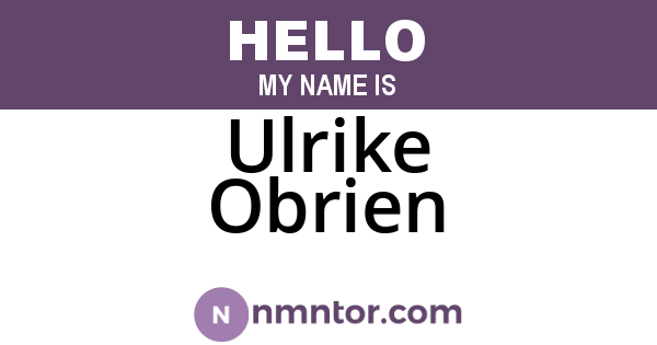 Ulrike Obrien