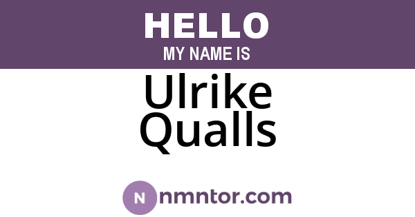 Ulrike Qualls