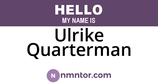 Ulrike Quarterman
