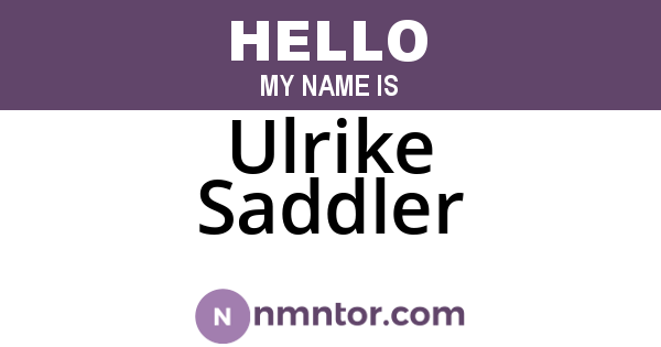 Ulrike Saddler