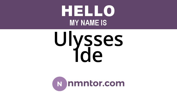 Ulysses Ide