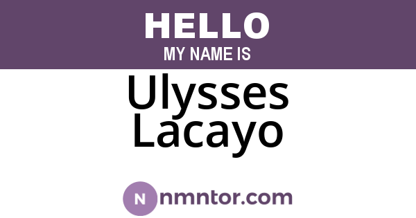 Ulysses Lacayo