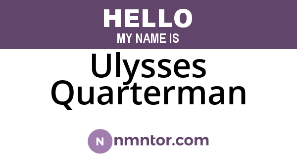 Ulysses Quarterman