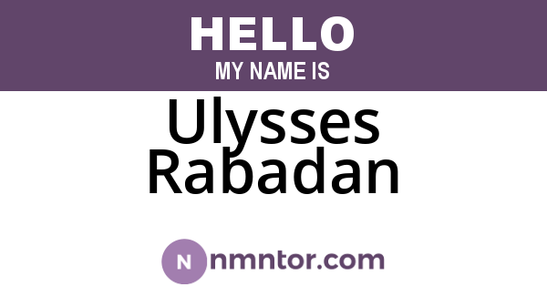 Ulysses Rabadan