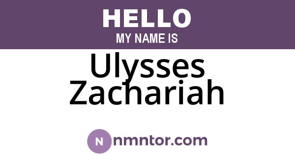 Ulysses Zachariah