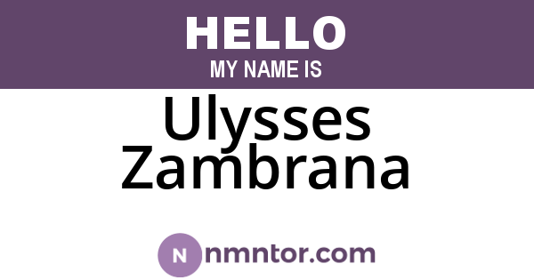 Ulysses Zambrana