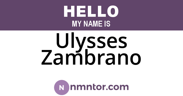 Ulysses Zambrano