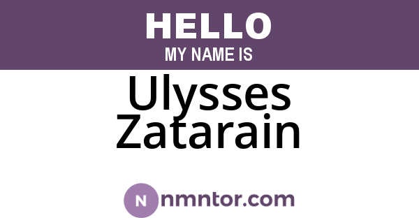 Ulysses Zatarain
