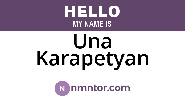 Una Karapetyan