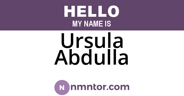 Ursula Abdulla