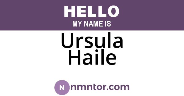 Ursula Haile