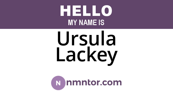 Ursula Lackey