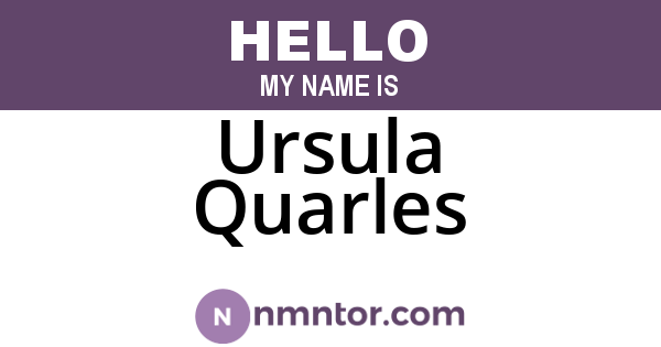 Ursula Quarles