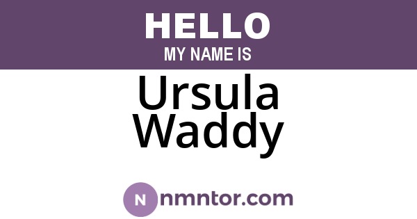 Ursula Waddy