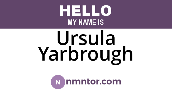Ursula Yarbrough