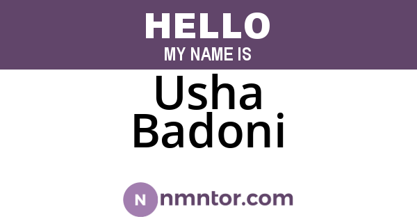 Usha Badoni