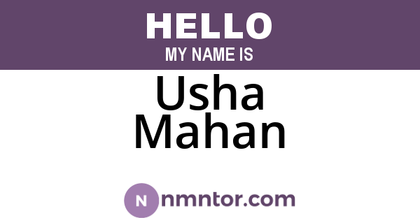 Usha Mahan