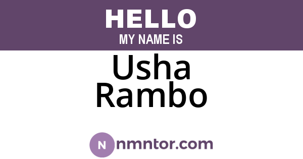 Usha Rambo