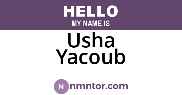 Usha Yacoub